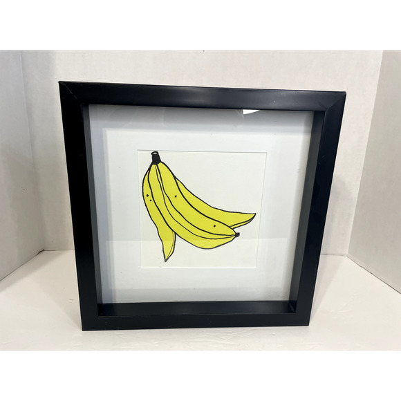 Framed Banana Illustration Wall Art Modern Pop Art Decor 12x12 - Picture 6 of 8